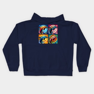 Pop Dolphin Art - Trendy Marine Life Kids Hoodie